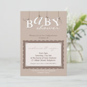 BABY SHOWER NODIGT UIT:: baby letters 3P Kaart (Staand voorkant)