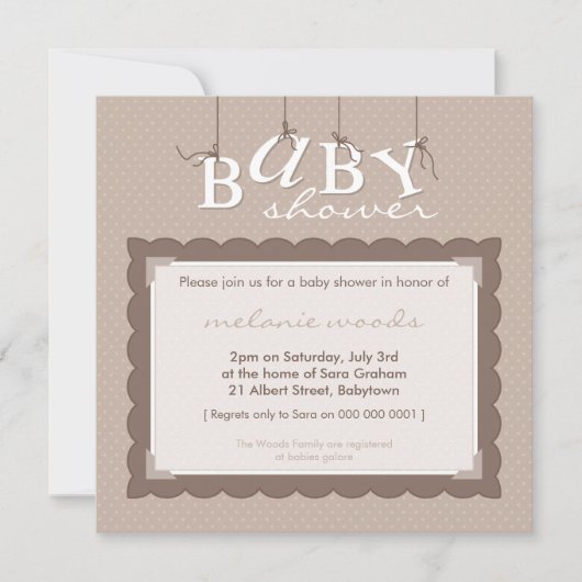 BABY SHOWER NODIGT UIT:: baby letters 3SQ Kaart (Voorkant)