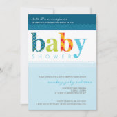 BABY SHOWER NODIGT UIT :: baby-letters 4P Kaart (Voorkant)