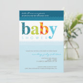 BABY SHOWER NODIGT UIT :: baby-letters 4P Kaart (Staand voorkant)