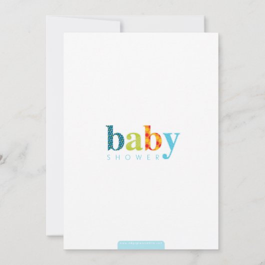 BABY SHOWER NODIGT UIT :: baby-letters 4P Kaart (Achterkant)