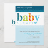BABY SHOWER NODIGT UIT :: baby-letters 4P Kaart (Voorkant / Achterkant)