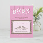 BABY SHOWER NODIGT UIT:: baby letters 4P Kaart (Staand voorkant)