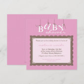 BABY SHOWER NODIGT UIT:: baby letters 4SQ Kaart (Voorkant / Achterkant)