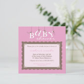BABY SHOWER NODIGT UIT:: baby letters 4SQ Kaart (Staand voorkant)
