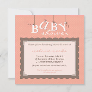 BABY SHOWER NODIGT UIT:: baby letters 5SQ Kaart