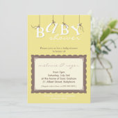 BABY SHOWER NODIGT UIT:: baby letters 7P Kaart (Staand voorkant)