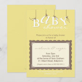 BABY SHOWER NODIGT UIT:: baby letters 7P Kaart (Voorkant / Achterkant)