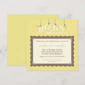 BABY SHOWER NODIGT UIT:: baby letters 7SQ Kaart (Voorkant / Achterkant)