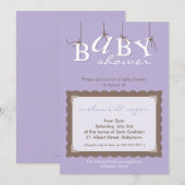 BABY SHOWER NODIGT UIT:: baby letters 9P Kaart (Voorkant / Achterkant)