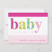 BABY SHOWER NODIGT UIT:: baby pattereerde letters  Kaart (Voorkant)
