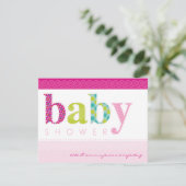 BABY SHOWER NODIGT UIT:: baby pattereerde letters  Kaart (Staand voorkant)