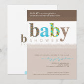 BABY SHOWER NODIGT UIT:: baby pattereerde letters  Kaart (Voorkant / Achterkant)