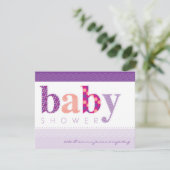 BABY SHOWER NODIGT UIT:: baby pattereerde letters  Kaart (Staand voorkant)