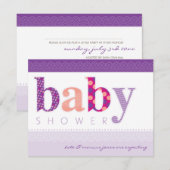 BABY SHOWER NODIGT UIT:: baby pattereerde letters  Kaart (Voorkant / Achterkant)