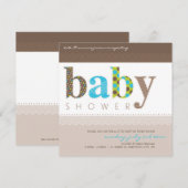 BABY SHOWER NODIGT UIT:: baby patterned letters 1S Kaart (Voorkant / Achterkant)