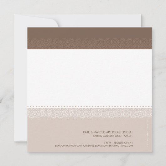 BABY SHOWER NODIGT UIT:: baby patterned letters 1S Kaart (Achterkant)