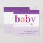 BABY SHOWER NODIGT UIT:: baby patterned letters 2S Kaart (Voorkant / Achterkant)