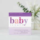 BABY SHOWER NODIGT UIT:: baby patterned letters 2S Kaart (Staand voorkant)