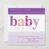 BABY SHOWER NODIGT UIT:: baby patterned letters 2S Kaart (Voorkant)