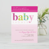 BABY SHOWER NODIGT UIT:: baby patterned letters 3P Kaart (Staand voorkant)