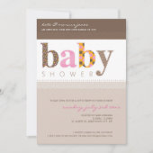 BABY SHOWER NODIGT UIT:: baby patterned letters 5P Kaart (Voorkant)