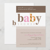 BABY SHOWER NODIGT UIT:: baby patterned letters 5P Kaart (Voorkant / Achterkant)