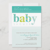 BABY SHOWER NODIGT UIT:: baby patterned letters 8P Kaart (Voorkant)