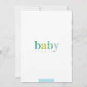 BABY SHOWER NODIGT UIT:: baby patterned letters 8P Kaart (Achterkant)