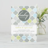 BABY SHOWER NODIGT UIT:: fizzy spots 1P Kaart (Staand voorkant)