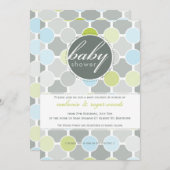 BABY SHOWER NODIGT UIT:: fizzy spots 1P Kaart (Voorkant / Achterkant)