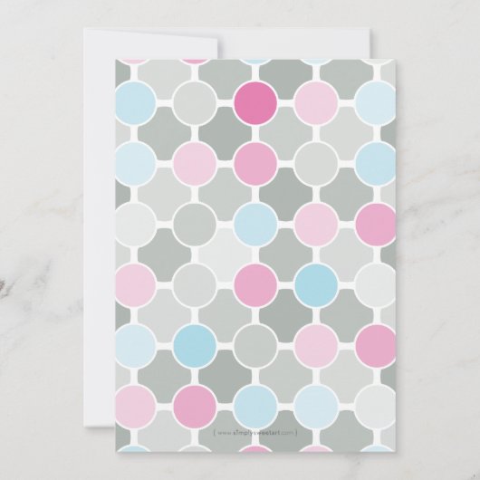 BABY SHOWER NODIGT UIT:: fizzy spots 2P Kaart (Achterkant)