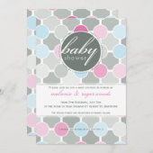 BABY SHOWER NODIGT UIT:: fizzy spots 2P Kaart (Voorkant / Achterkant)