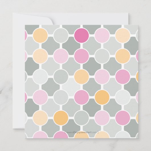 BABY SHOWER NODIGT UIT:: fizzy spots 3SQ Kaart (Achterkant)