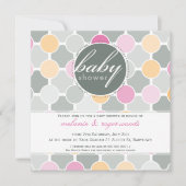 BABY SHOWER NODIGT UIT:: fizzy spots 3SQ Kaart (Voorkant)