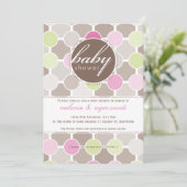 BABY SHOWER NODIGT UIT:: fizzy spots 4P Kaart (Staand voorkant)