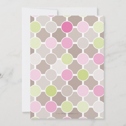 BABY SHOWER NODIGT UIT:: fizzy spots 4P Kaart (Achterkant)