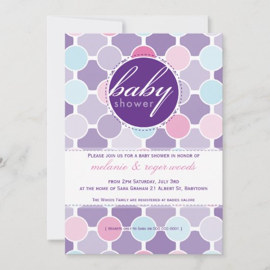 BABY SHOWER NODIGT UIT:: fizzy spots 6P Kaart (Voorkant)