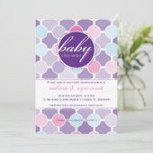 BABY SHOWER NODIGT UIT:: fizzy spots 6P Kaart (Staand voorkant)