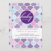 BABY SHOWER NODIGT UIT:: fizzy spots 6P Kaart (Voorkant / Achterkant)