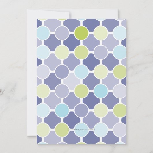 BABY SHOWER NODIGT UIT:: fizzy spots 6P Kaart (Achterkant)