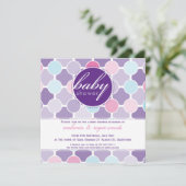 BABY SHOWER NODIGT UIT:: fizzy spots 7SQ Kaart (Staand voorkant)