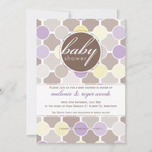 BABY SHOWER NODIGT UIT:: fizzy spots 8P Kaart (Voorkant)
