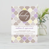 BABY SHOWER NODIGT UIT:: fizzy spots 8P Kaart (Staand voorkant)