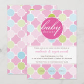 BABY SHOWER NODIGT UIT:: fizzy spots 9P Kaart (Voorkant / Achterkant)