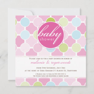 BABY SHOWER NODIGT UIT:: fizzy spots 9SQ Kaart