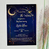 Baby shower nodigt uit om 's ochtends op de maan t kaart