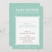 BABY SHOWER NODIGT UIT:: regendruppels 5P Kaart (Voorkant / Achterkant)