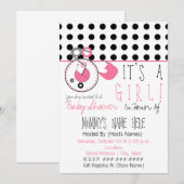 baby shower nodigt uit - Roze dunne darm Kaart (Voorkant / Achterkant)