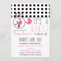 baby shower nodigt uit - Roze dunne darm